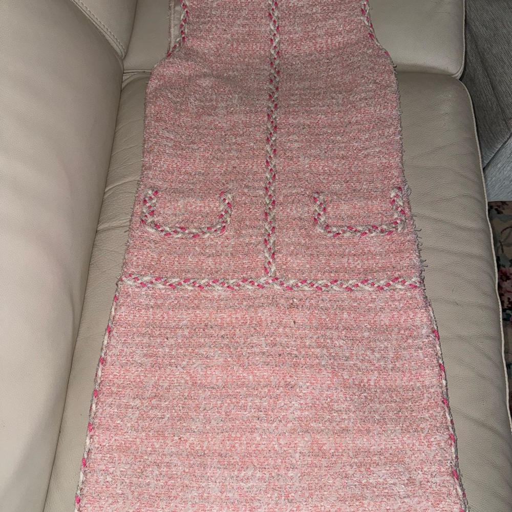 St. John Couture Pink Tweed Sleeveless Mini Dress Chanel Inspired Luxury - Picture 4 of 11